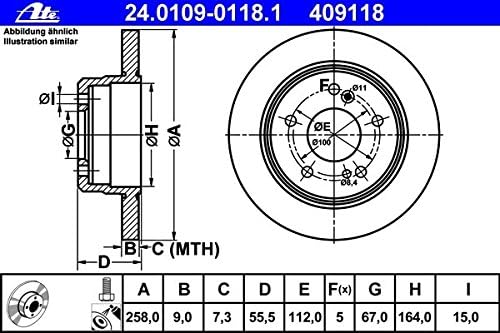 X2 ATE GERMANY OEM REAR BRAKE ROTORS 2014231212 93-96 MERCEDES C124 W124 190