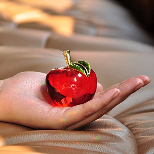 SogYupk Glaze Crystal Apple Paperweight Craft Decoration (Red)