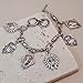 Elosee Sugar Skull Charm Worn Silver Toggle Bracelet