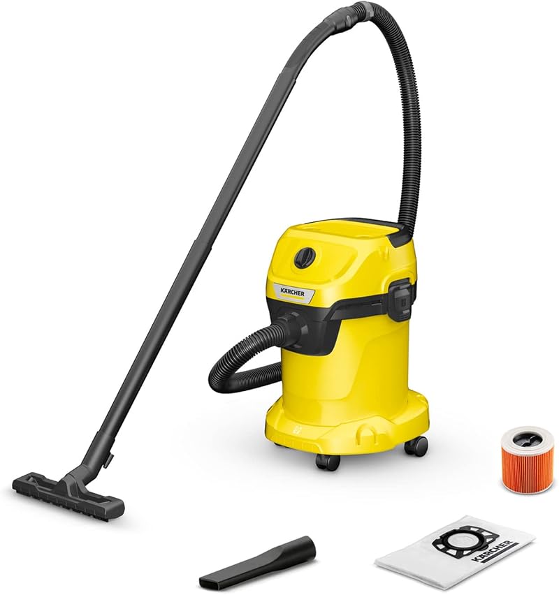 Kärcher WD 3 Wet Dry Vacuum Cleaner 1000W 17L Plastic Container Blowing Function