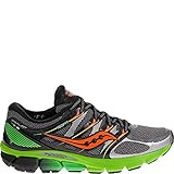 Saucony Men's Zealot ISO Running Shoe, Grey/Slime/Orange,12 M US