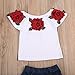 Toddler Baby Girls Jeans Shorts Outfits Floral Shirt Tops Ripped Denim Shorts Summer Clothes Set (White,4-5T)
