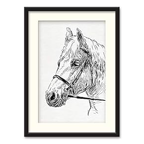 Black Paper Framed Canvas Wall Art for Living Room, Bedroom Horse Theme Canvas Prints for Home Decoration Ready to Hanging - 23x31 inches