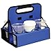 Preferred Nation Reusable Cup Carrier/Caddy (Set of 2), Holds 6 Soda Coffee Cups or Cans, Sturdy Frame and Solid Base, Foldable Convenient Easy to Carry | Great for Food Delivery Blue