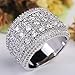 16mm S925 Silver Big Band Luxury Cubic Zirconia Engagement Rings for Women Fashion Jewelry for Women Size 10