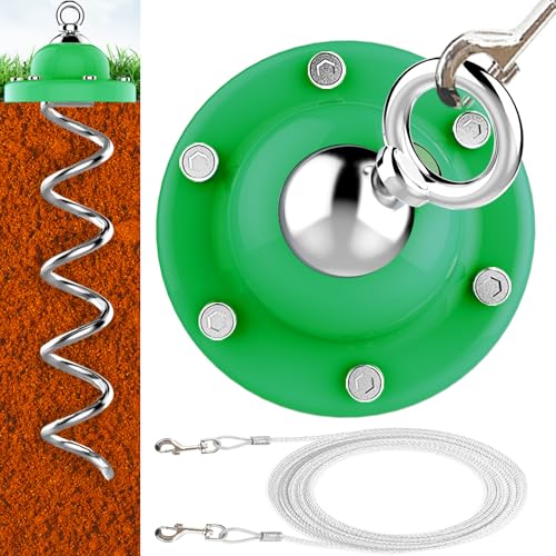Eurmax USA 360° Swivel Pet Dog Tie Out Stake Bonus 17FT Dog Tie Out Cable Dog A…