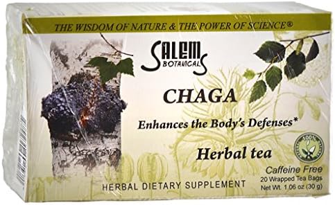 Salem Botanicals Herbal Tea, Chaga Tea, 20 Count, 1.06oz