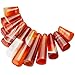 SUNYIK Sardonyx Agate Loose Bead,for Jewelry Makings,Bar Shileds Stone,11Pcs/Set