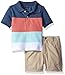 Nautica Baby Boy's Polo with Pull On Short Set, Ink Wide Stripe, 12 Months