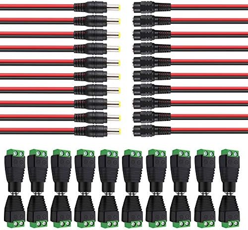 Lot Connecteurs DC 2.1×5.5 Mm Et BNC – 15 Paires DC + 10 Paires BNC, Pour CCTV, Alimentation, Vidéo - 7