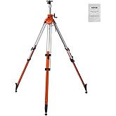 VEVOR Laser Level Tripod Stand, 5/8"-11 Thread Mount, 45.07-114.37 inch Height Adjustment Heavy Duty Survey Tripod, with Level Bubble &amp; Diffusion Limiter, Liftable Non-Skid Feet for Construction