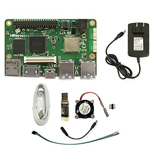 HiKey 960 Single Board Computer Octa core - 96Boards Reference Development Platform (4GB LPDDR4 & 32GB eMMC) Running with AOSP & Linux, Ship with Power Supply