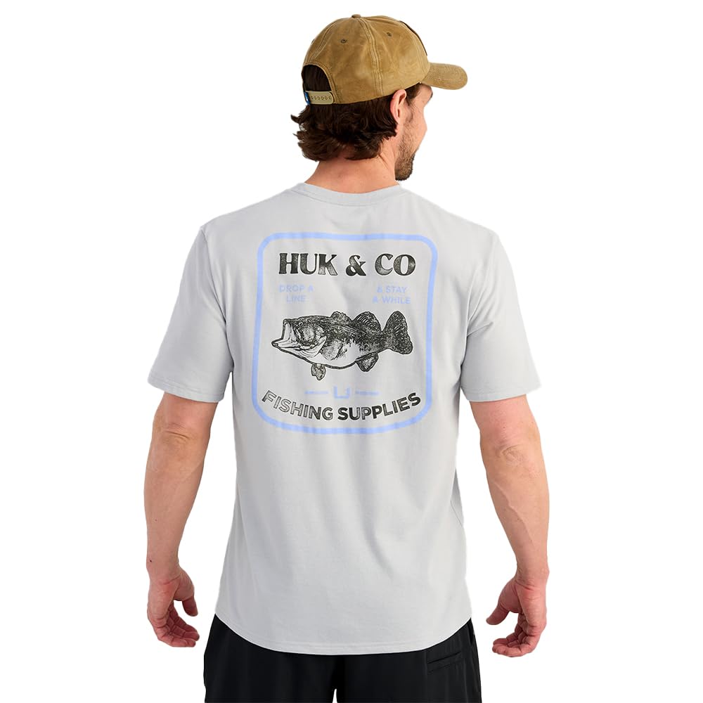 HUK Short Sleeve Performance Tee, Fishing T-Shirt for Men, Co-Harbor Mist Image