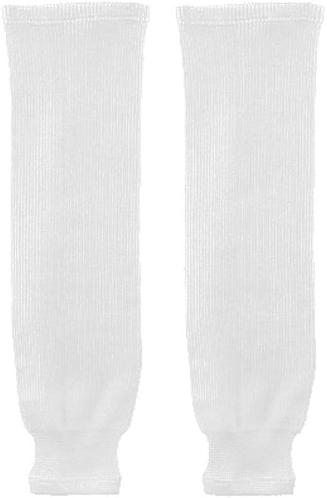 Trenway Pro Style Rib-Knit Ice Hockey Hose Socks (Pair) Youth Child Size, 20-22" Long (White) : Clothing