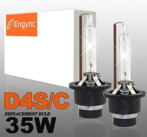 Engync® D4S OEM Xenon HID Headlight Bulbs (Pack of 2) | Hi/Low Diamond White / Hyper White / Pure White Color (6000K)
