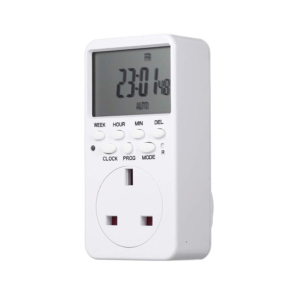 KKmoon Digital Timer Switch Socket LCD Display Plug-in Programmable Time Switch Energy Saving Intelligent Electronic Timing Socket