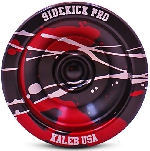 Black Red Silver Splashes Yo-Yo Professional Aluminum Sidekick Pro YoYo by Sidekick Yoyo