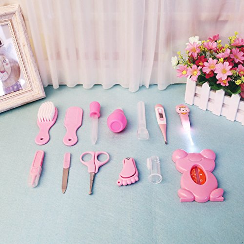 Abicial 13pcs/Set Newborn Baby Kids Nail Hair Health Care Thermometer Grooming Brush Kit