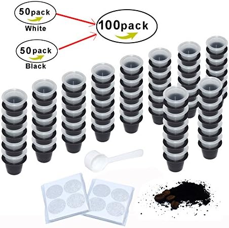 OKCafe 100 Nespresso Compatible Coffee Capsules Black and White Pod Work with Nestle Machines EDG446.K C40/60 C112 E550 750 F511 Free gift 1Spoon and 100Foil Seals