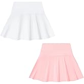 2 Pack Girl Skorts Built in Shorts Tennis Golf Pleated Skirts Kid Athletic Skorts Flowy Skirts