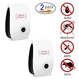 Pest Repeller, Ultrasonic Pest Control Repellent Reject Plug In for Insects, Spiders ,Mice , Roaches ,Bugs , Fleas , Ants and Mosquitoes - Set of 2 by Huretek