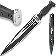 M48 Highland Scottish Dirk with Sheath - Black Oxide Coated Cast Stainless Steel Blade, TPR Handle, Stainless Steel Pommel and Guard – Modern Take on a Traditional Scottish Dagger - 15 1/8” Overall