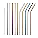 Reusable Stainless Steel Straws (Multicolor, 10.5