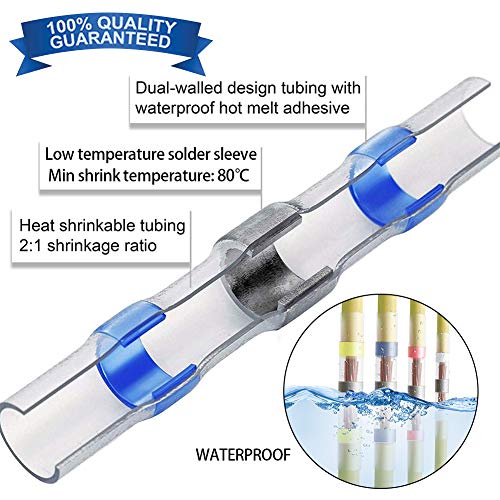 100pcs Heat Shrink Butt Connectors, QY Solder Seal Wire Connectors - Waterproof Insulated Marine Automotive Electrical Terminals + 328PCS Heat Shrink Tubing 2:1 Wire Shrink Wrap Kit