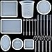 BBTO 6 Pieces Jewelry Casting Mold Square Round Oval Shape Silicone Mould with Stirrers, Droppers, Spoons and Silicone Measuring Cup