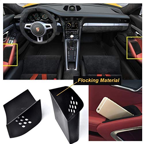 Xotic Tech 2pcs Black Door Armrest Organizer Storage Box for Porsche 911 Boxster Cayman 2013-2019