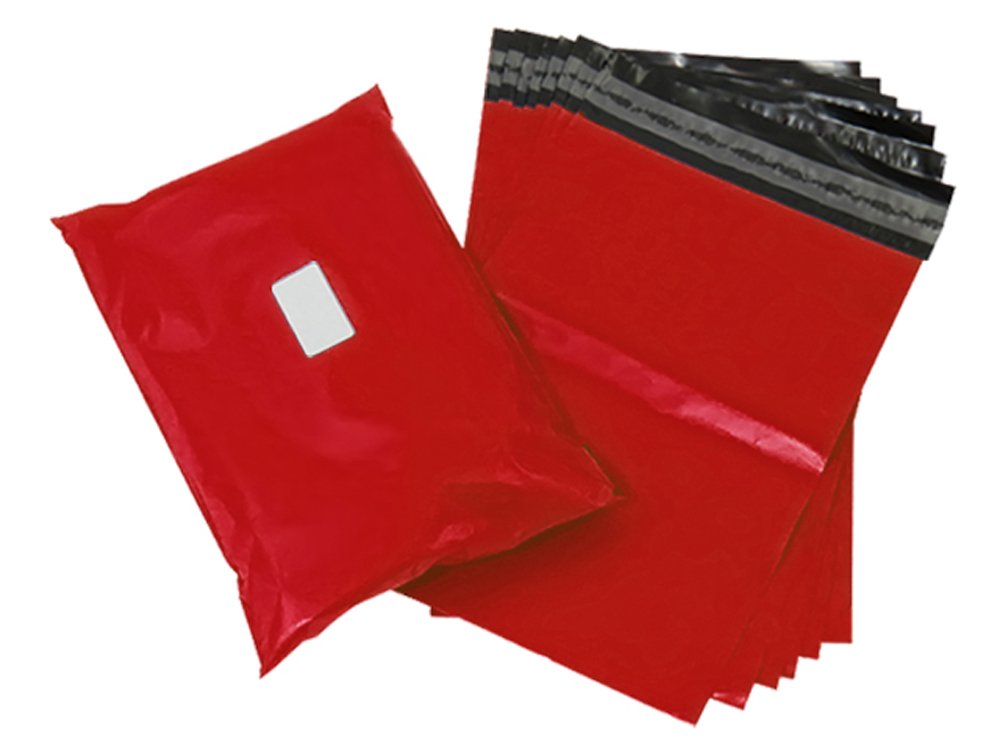Colour Mailing Poly Postal Self Seal Bags Postage Packaging Assorted Mailers Posting Shipping Package Bags (17X24" (425x600mm), Red, 50)