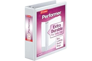 Cardinal Binder ClearVue, Round Rings, 2-Inch Spine, 475-Sheet Capacity, Customizable Non-Stick Covers, Letter Size, White, A