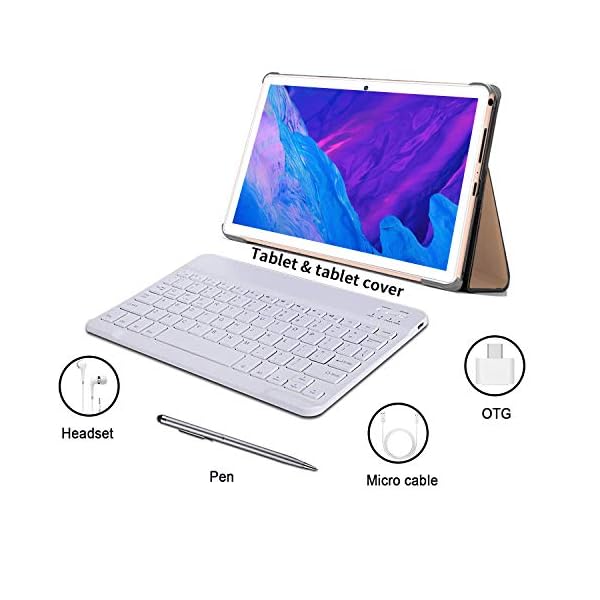 Android-10-Tablets-10-Inch-4G-Tablet-PC-4GB-RAM-64GB-ROM-Dual-SIM-Card-8000mAh-Battery-Quad-Core-Unlocked-Tablets-BluetoothWifiGPSGMS-CertificationGold AOYODKG 10 Inch Tablet PC Android 10 Phablet, 4GB RAM 64GB ROM Dual 4G SIM/SD, Quad Core Unlocked Tablets Call Phones…