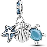 Parmuz 925 Sterling Silver Charm for Bracelet Necklace Dangle Love Mom Ocean travel Butterfly Party Charm Beads Pendants DIY Jewelry for Women