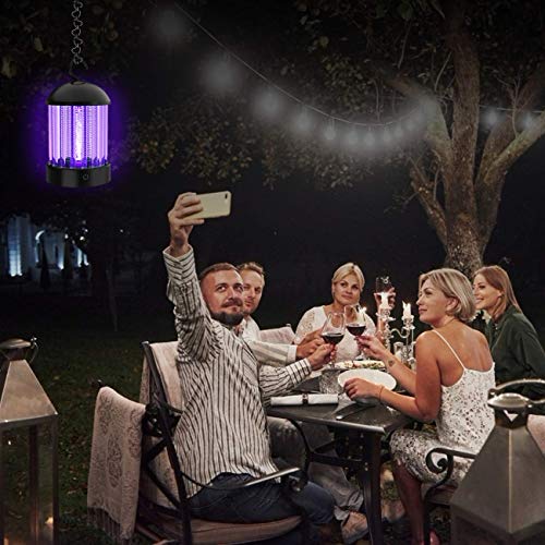 okk Electronic Bug Zapper Indoor and Outdoor, Portable Mosquito Killer Lamp Waterproof IP66 UV Insect Killer Trap with LED for Flies,Pests and Gnats, 2020 Updated Mosquito Light with Button [2-in-1]