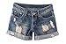 Generic Womens Summer Faded Crimping Ripped Jeans Shorts