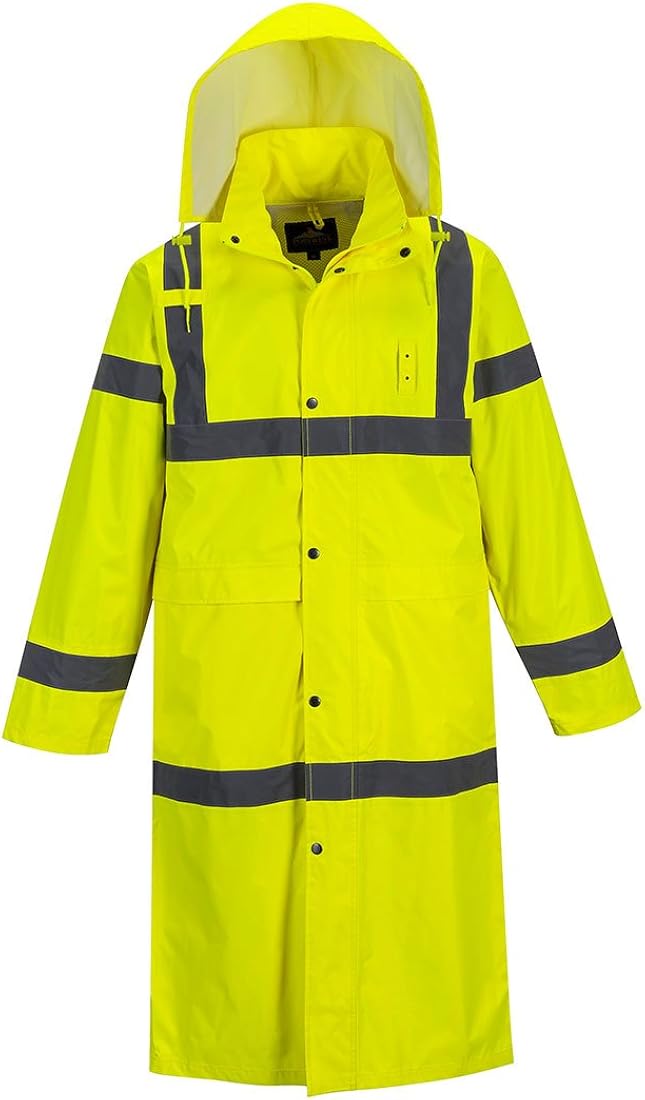 Portwest Hi-Vis Classic Raincoat 48 Viz Safety Visability Work Rain Jacket ANSI 3: Industrial & Scientific