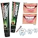 Activated Charcoal Teeth Whitening Toothpaste 3d white,natural organic bamboo charcoal,Destroys Bad Breath Removes Smoke Stains and Coffee Stains120g