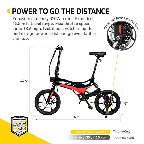 Swagtron Swagcycle EB7 Elite Folding Electric Bike, 16Inch Wheels