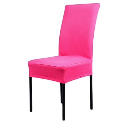Yunt Chair Covers Stretch Fabric Elastic Chair Covers Dining Chair Slipcovers Seat Protector For Hotel Dining Room Ceremony Etc Hot Pink