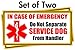 Service Dog Emergency Car Stickers Set of 2 Put on Car or Home Windows or Doors to Notify Police or Firefighters