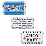 Nautical Ahoy Baby Shower Miniatures Candy Bar Wrapper Stickers (Set of 54)