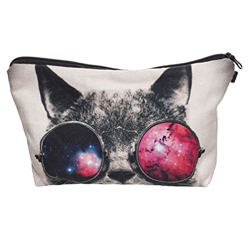 Frcolor Makeup Pouch Storage Holder Travel Case Cosmetic Makeup Bag (Cat) (Best Eyeliner To Use For Cat Eyes)