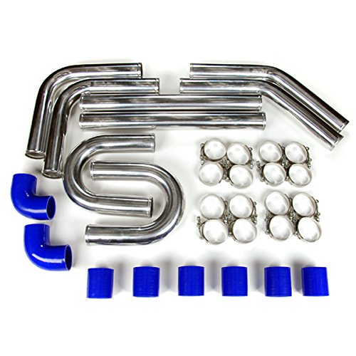 Rev9Power Rev9_IP-300-BLUE; Universal Aluminum Intercooler Pipe Kit(3.00 blue)