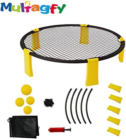 MULTAGFY Spike Ball Game Set Slam Ball Set Beach Balls Outdoor Game for Beach Camping Yard Lawn Tailgate