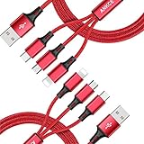 2Pack Multi USB Charging Cable ANKCE USB Charger Cords,4ft/1.2m Nylon Braided,3 in 1 Charging USB Cable for Mobile Phones Tablets and More