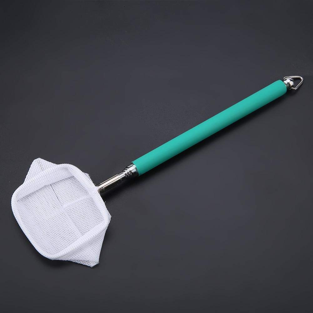 HEEPDD Aquarium Fish Net, Retractable Fish Shrimp Skimming Net for Fish Tank Pond Safe Fish Catching and Releasing 7.87-22.2 inch(Green Square)