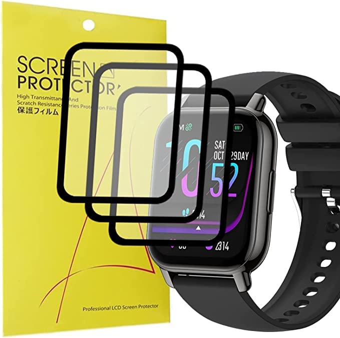 Blueshaweu Compatible for Cuszwee 1.85 inch Smartwatch Screen Protector, [3 Pack] 3D Full Coverage Screen Protector Film Compatible for Cuszwee Smartwatch 1.85" (3 pack)