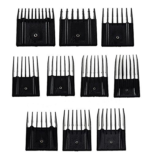 Miaco Universal Clipper Guide Comb Guard Set, 10 Pieces, Fits Oster
