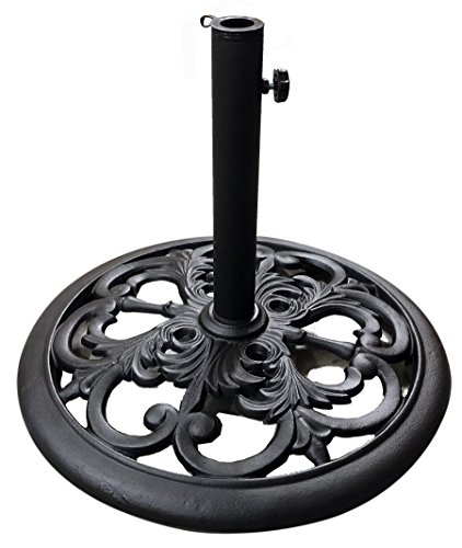 TropiShade 30 Pound Black Powder Coated Cast Iron Umbrella Stand - Thumbnail 4